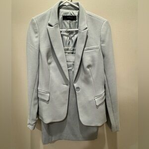 Light blue grey textured suit coat and skirt (selling separately) 
Blazer- small